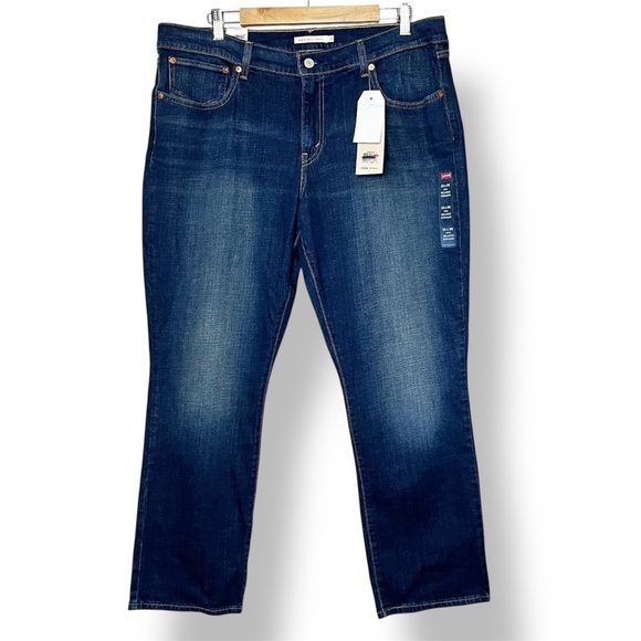 Levi’s NWT Women’s 414 Relaxed Straight Jeans 33 33x28 dark wash faded mid rise - Picture 1 of 10